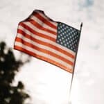 crop unrecognizable patriot celebrating memorial day showing american flag