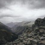 barren rocks in valley